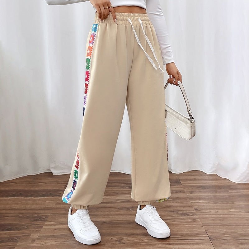 Damen Jogginghose mit buntem Seitenmuster Nord Taschen