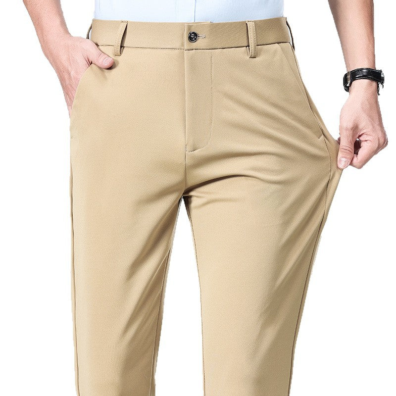 Herren Schlanke Business-Chinohose mit Stretch-Twill, Bügelfalte & verdeckten Reißverschlusstaschen Nord Taschen