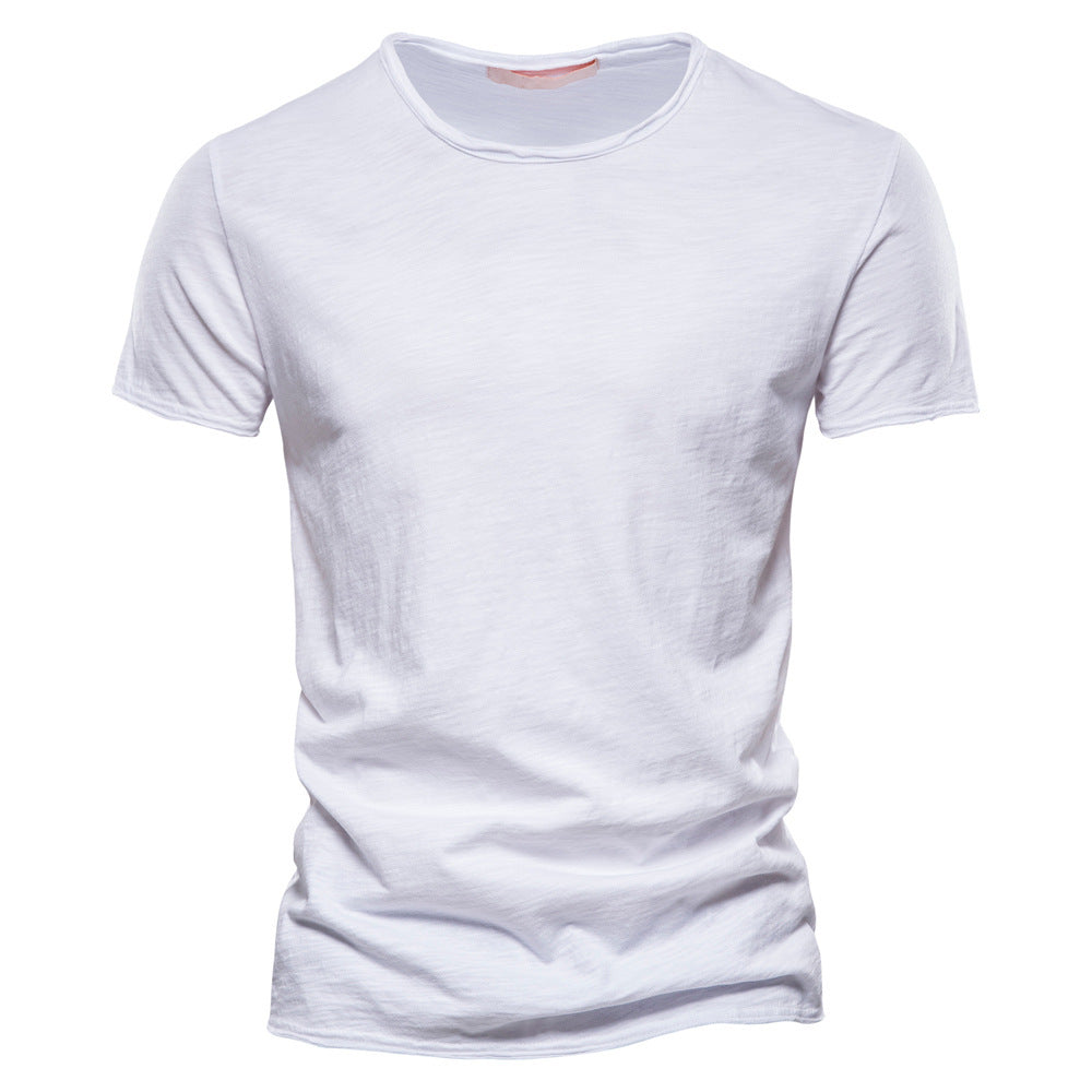 Herren nan leichtes Baumwolljersey Kurzarmshirt mit V-Ausschnitt und schmaler Passform