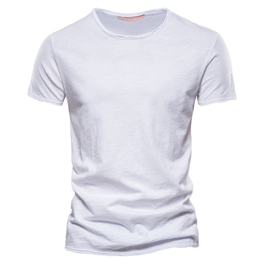 Herren nan leichtes Baumwolljersey Kurzarmshirt mit V-Ausschnitt und schmaler Passform