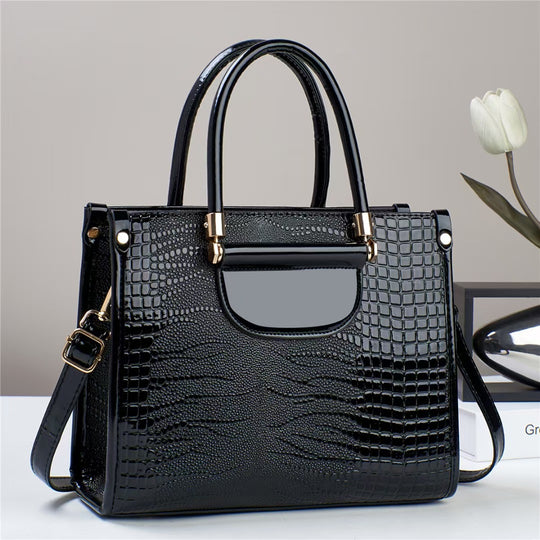 Damen Handtasche mit luxuriösem Krokodil-Look und abnehmbarem Schulterriemen Nord Taschen
