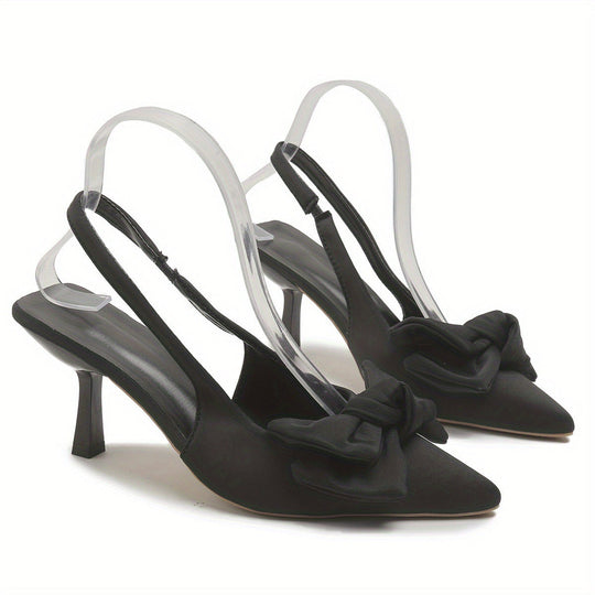Damen elegante Slingback-Pumps mit dekorativem Schleifen-Detail