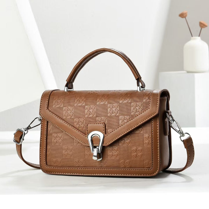 Damen Handtasche mit modernem Karomuster und abnehmbarem Schulterriemen Nord Taschen