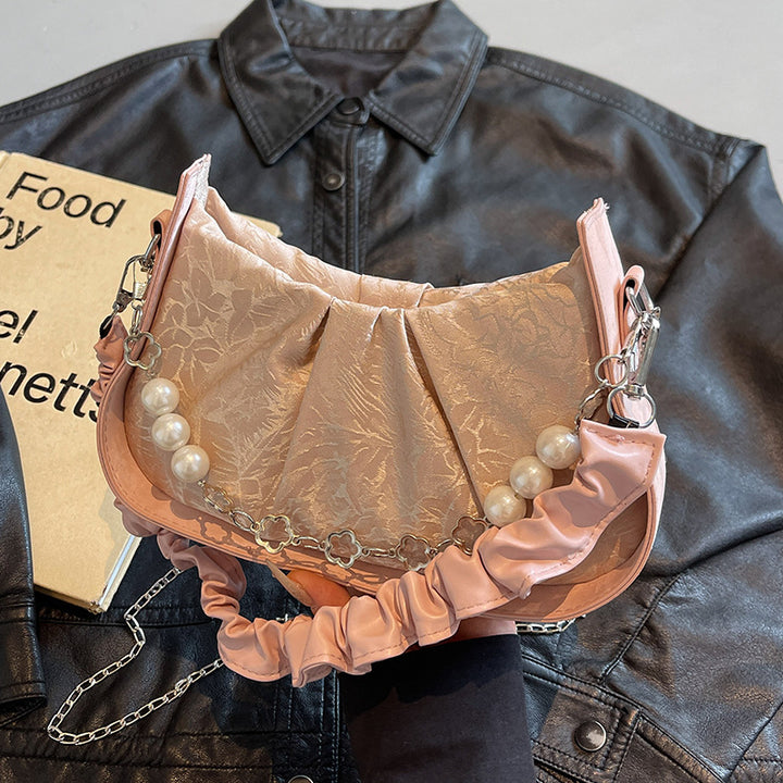 Damen elegante Umhängetasche mit raffiniertem Perlenschmuck Nord Taschen
