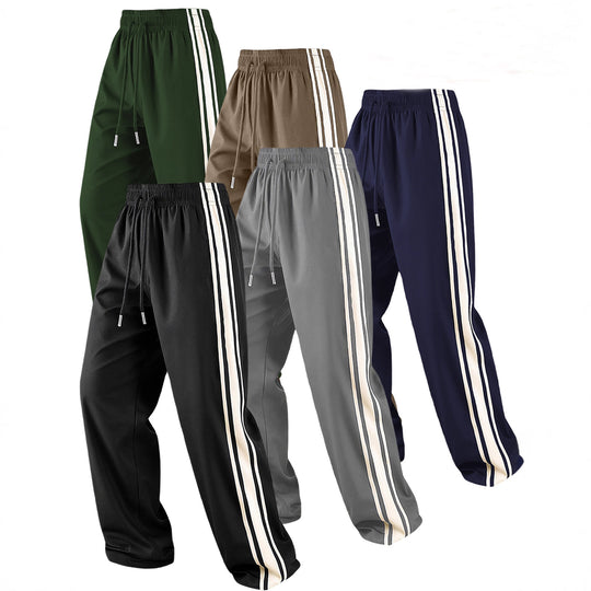 Herren Weite Trainingshose mit elastischem Tunnelzugbund, seitlichem Kontraststreifen & lockerem Baggy‑Schnitt Nord Taschen