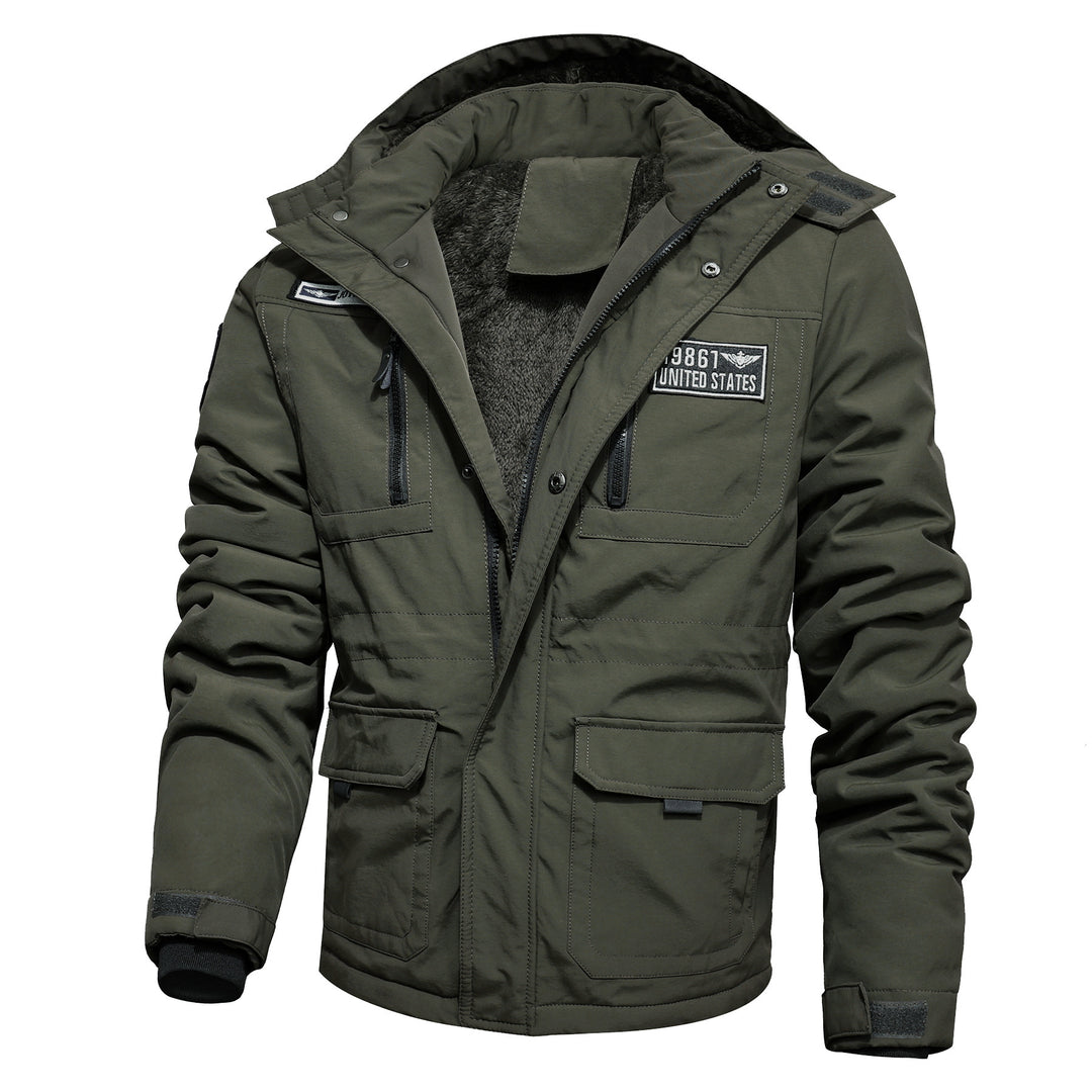 Herren wasserabweisender Utility-Parka mit Teddyfutter, Kapuze und Multifunktionstaschen Nord Taschen