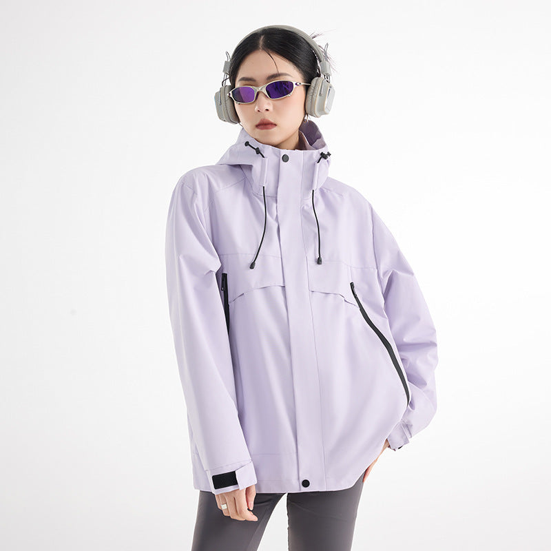 Damen technische wasserdichte Oversize-Parka mit Kapuze und verdeckten Reißverschlusstaschen Nord Taschen