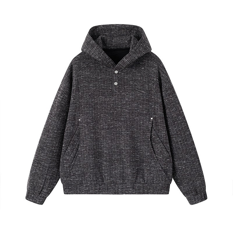 Damen Modischer Kapuzenpullover mit Knopfdetails Nord Taschen