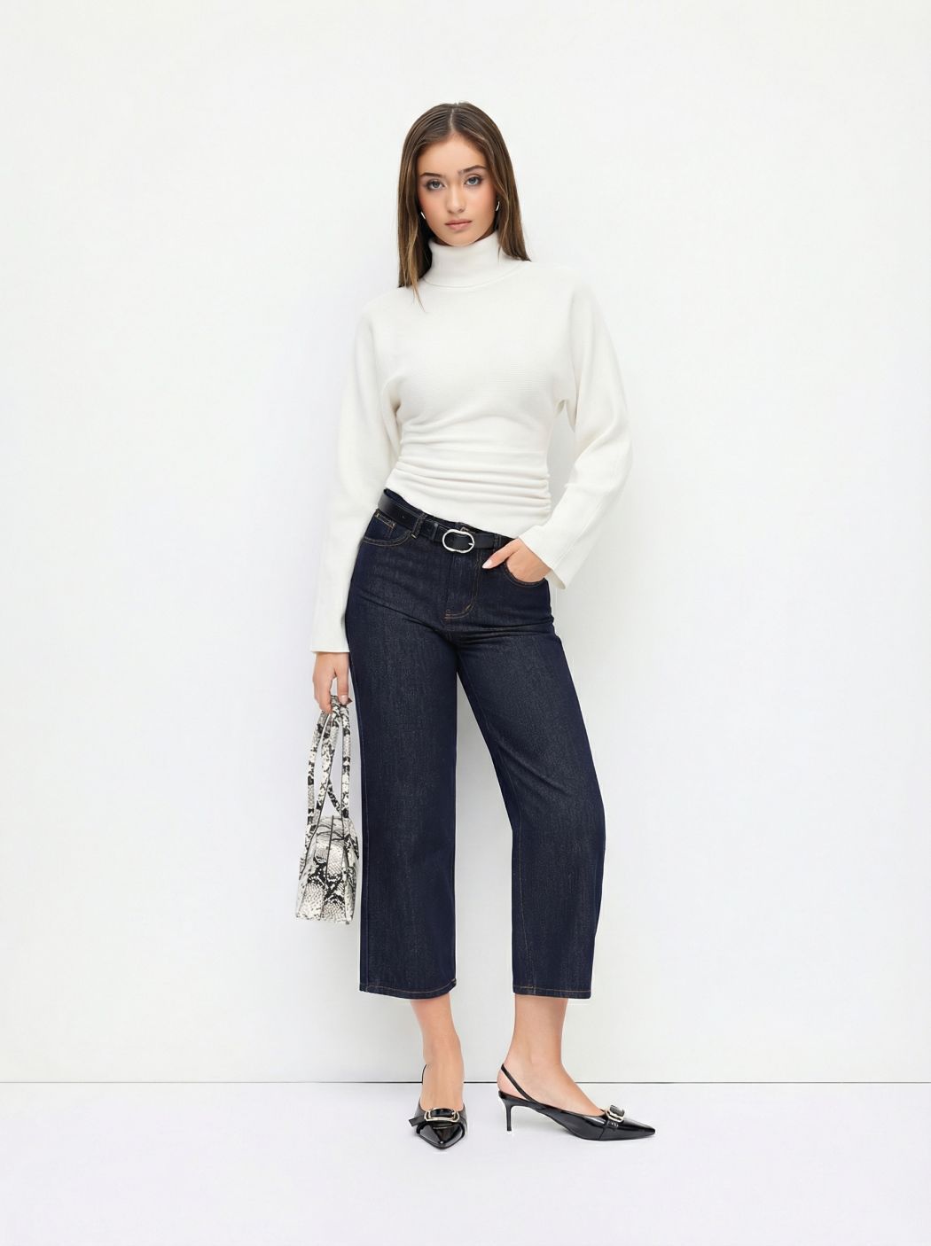 Damen Eleganter Rollkragenpullover Nord Taschen