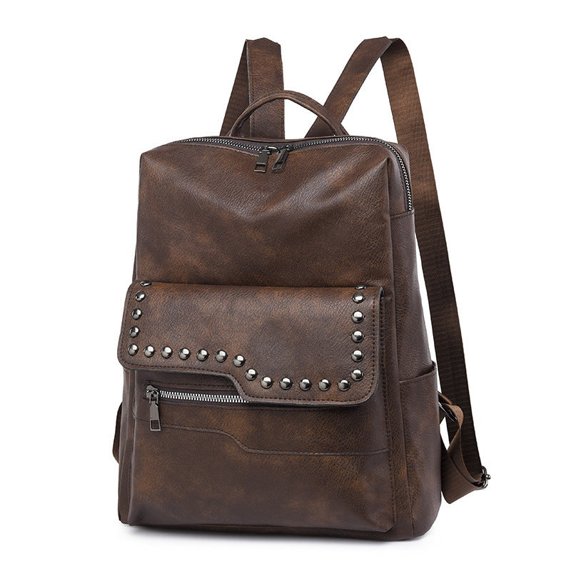 Damen eleganter Rucksack mit strukturiertem Kunstleder und stilvollen Nieten Nord Taschen