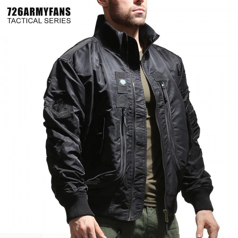 Herren  isolierte Pilot-Bomberjacke mit Ärmel-Reißverschlusstasche, mehreren Utilityfächern und elastischem Rippenbund Nord Taschen