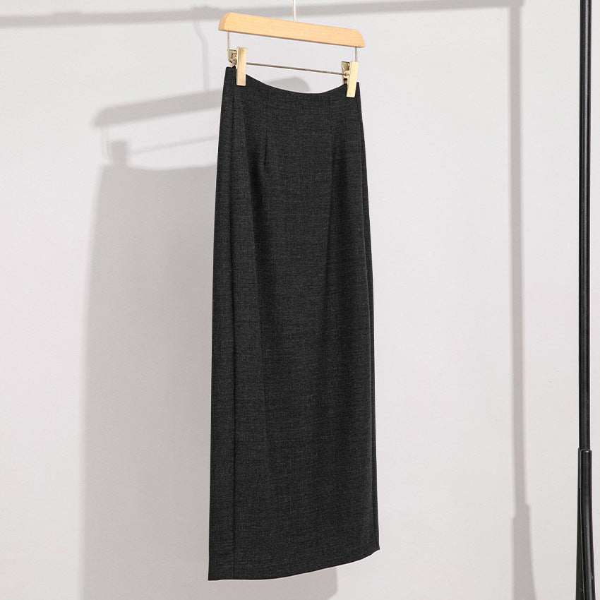 Damen Maxirock aus Feinstrick mit geradem Fall und hoher Taille Nord Taschen