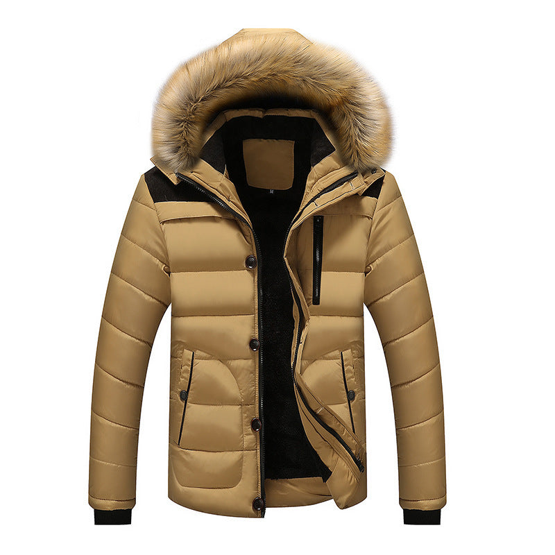 Herren Thermo-Steppparka mit Kapuze, Kunstfellbesatz und Fleece-Innenfutter Nord Taschen