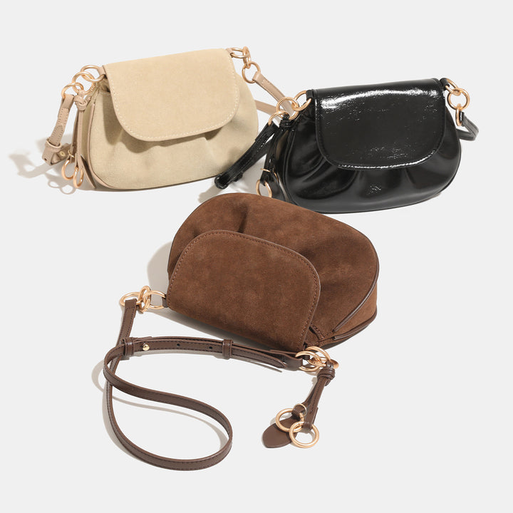 Damen Umhängetasche aus weichem Wildleder mit elegantem Kettenriemen Nord Taschen