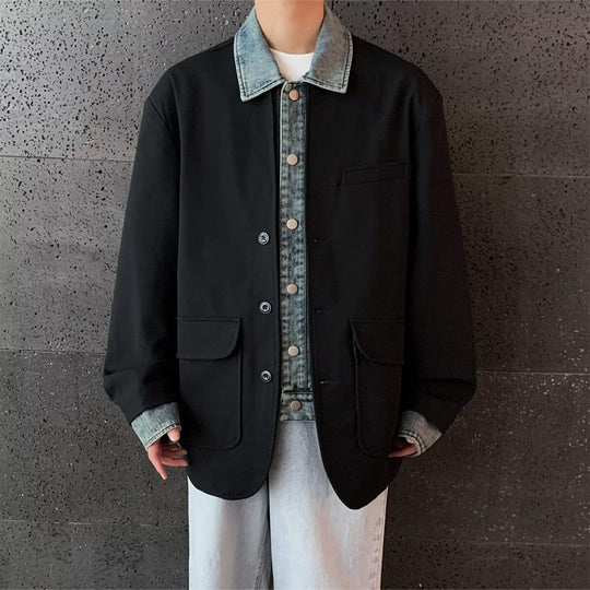 Herren Oversized Sakkojacke mit aufgesetzten Pattentaschen Nord Taschen