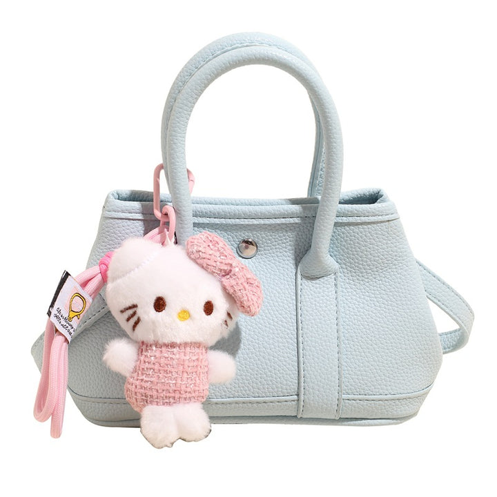 Damen Mini-Handtasche mit verspieltem Plüsch-Anhänger Nord Taschen