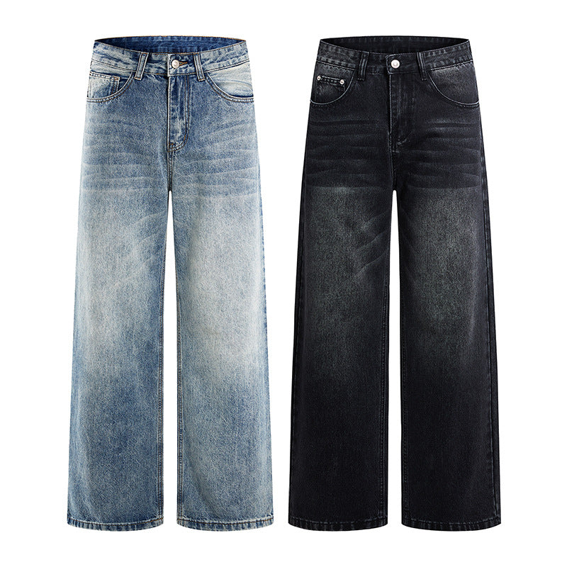 Damen Hochgeschnittene Palazzo-Jeans aus Denim mit Vintage-Waschung Nord Taschen