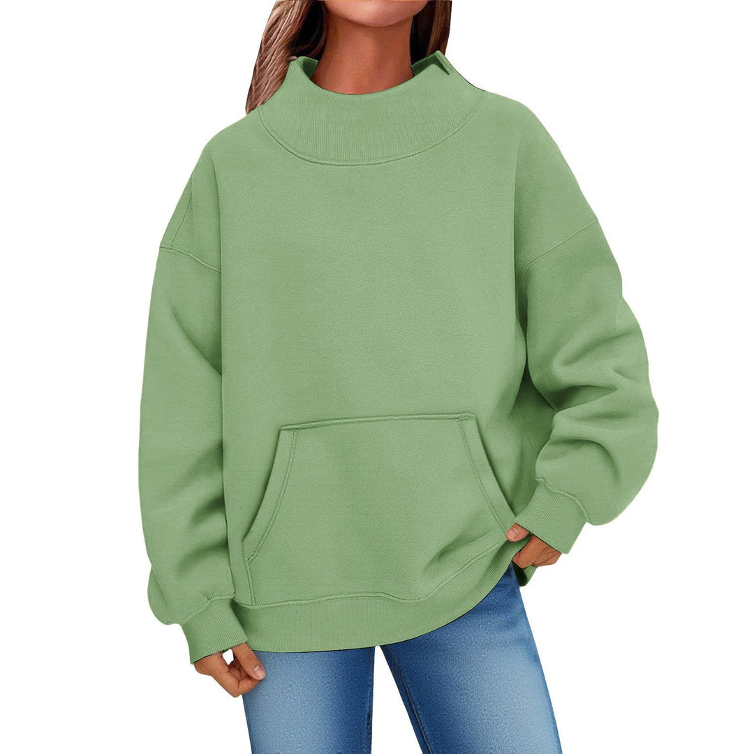 Damen Oversized Hoodie mit Stehkragen und Kängurutasche Nord Taschen