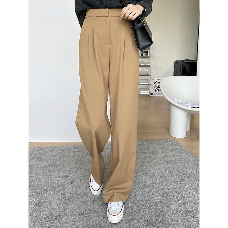 Damen Elegante und bequeme hoch taillierte Stoffhose Nord Taschen