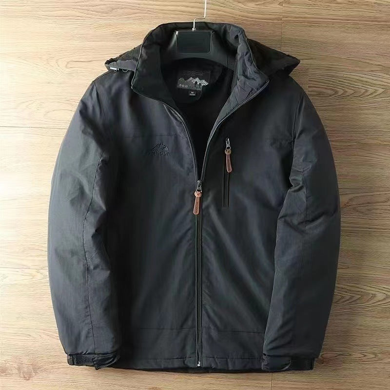 Herren  isolierte Softshell-Fieldjacke mit abnehmbarer Kapuze und verdeckter Reißverschlusstasche Nord Taschen
