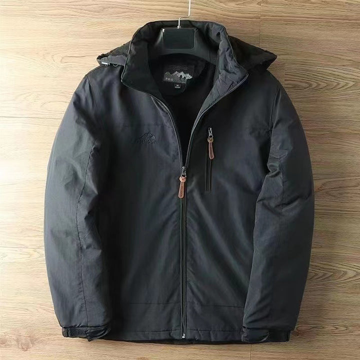 Herren  isolierte Softshell-Fieldjacke mit abnehmbarer Kapuze und verdeckter Reißverschlusstasche Nord Taschen