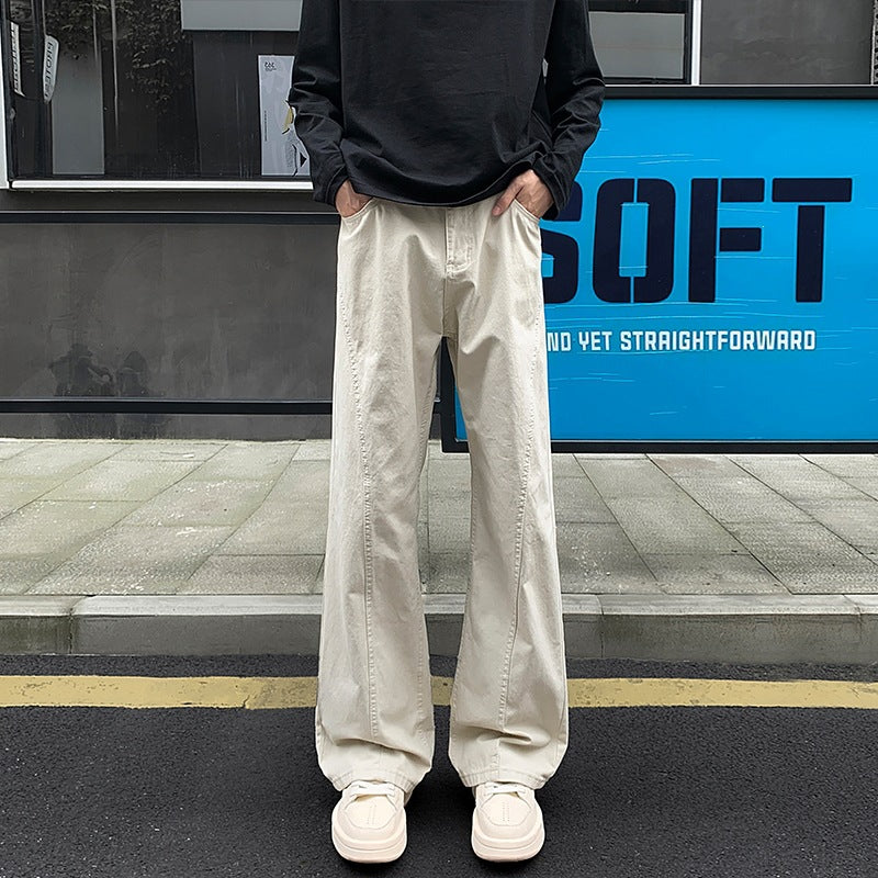 Herren Weit geschnittene Canvas-Hose mit extra weitem Bein und tiefem Schritt Nord Taschen