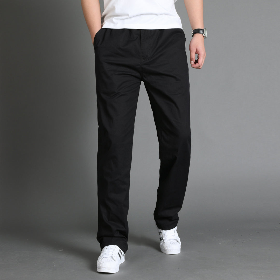 Herren Lässige Canvas-Chinohose mit elastischem Tunnelzugbund, aufgesetzten Taschen & geradem Bein Nord Taschen