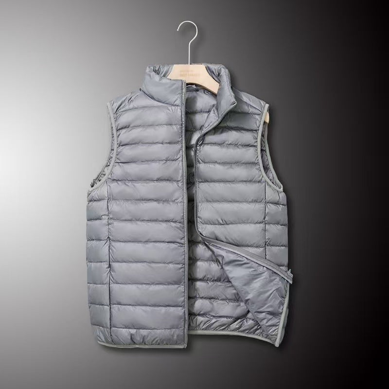 Herren Ultraleichte Daunenoptik-Steppweste mit Kammerschnitt und Stehkragen Nord Taschen