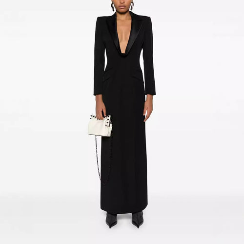 Damen Tailliertes Abend-Maxikleid im Smoking-Blazer-Stil Nord Taschen
