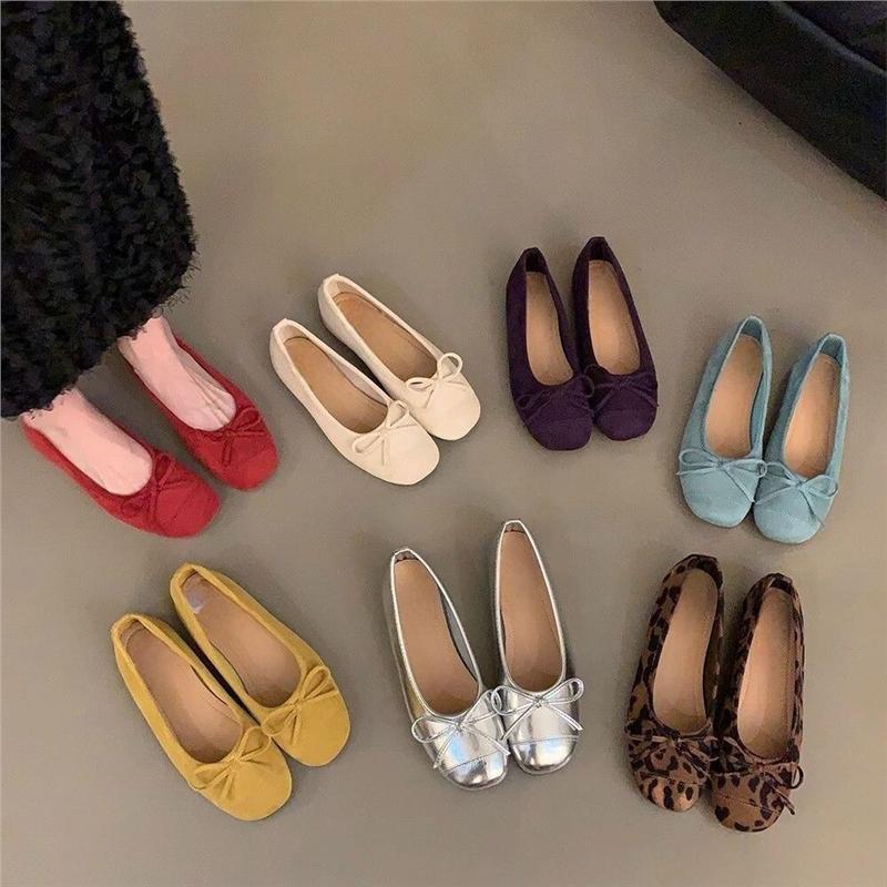Damen Ballerinas mit glänzender Oberfläche und zierlichem Schleifendetail