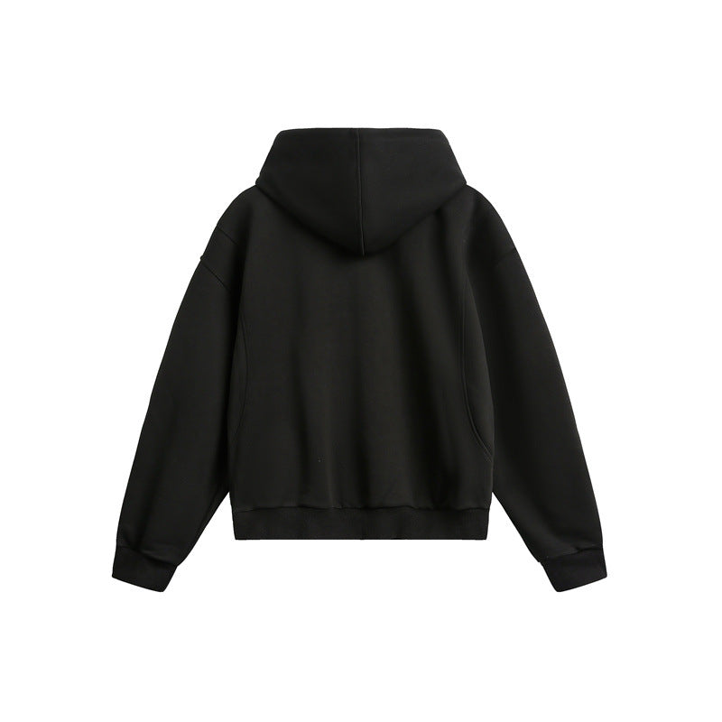 Unisex Oversize Kapuzen-Sweatjacke aus French-Terry mit Raglanärmeln und Zweiwegreißverschluss Nord Taschen