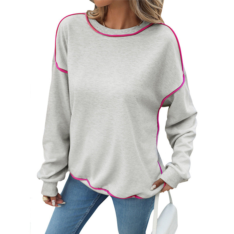 Damen Lässiger Pullover mit Kontrastnähten Nord Taschen