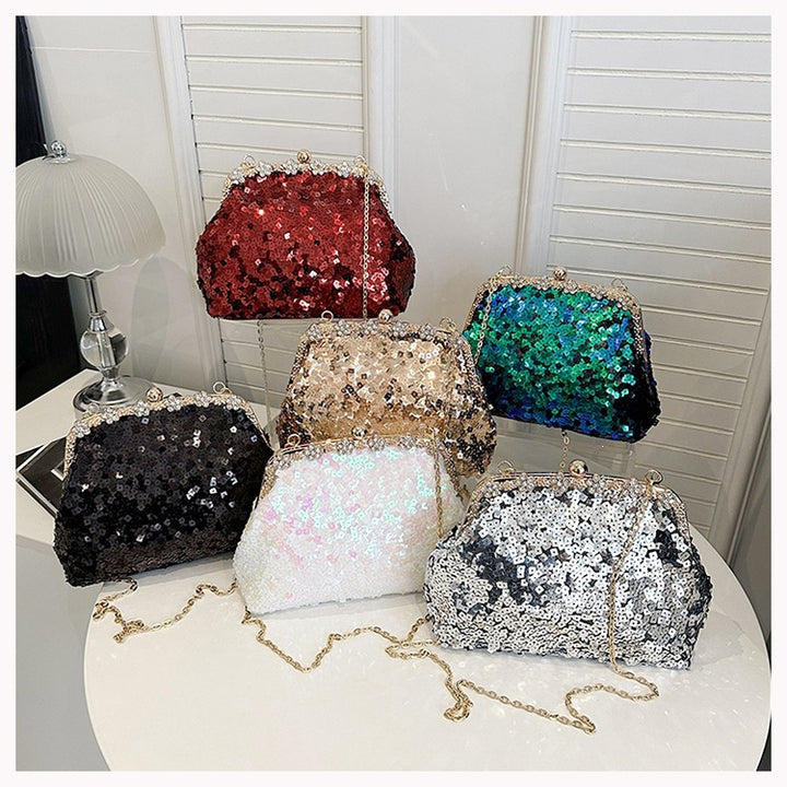 Damen Clutch mit funkelnden Pailletten Nord Taschen