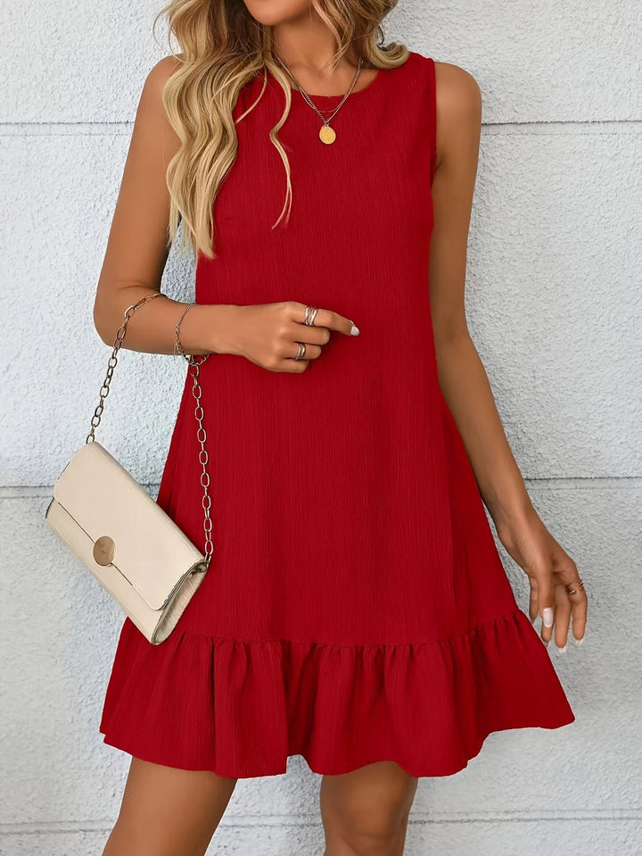 Damen lässiges Sommerkleid mit Rüschensaum und leichtem Material