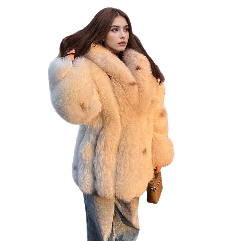 Damen Kurzgeschnittener Kunstfell-Mantel mit voluminösem Teddy-Effekt Nord Taschen