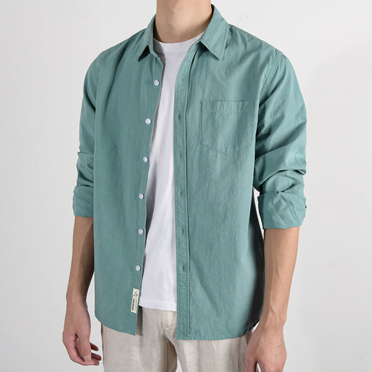 Herren Leichtes Baumwoll‑Leinen Overshirt mit Brusttasche und Relaxed‑Fit Nord Taschen