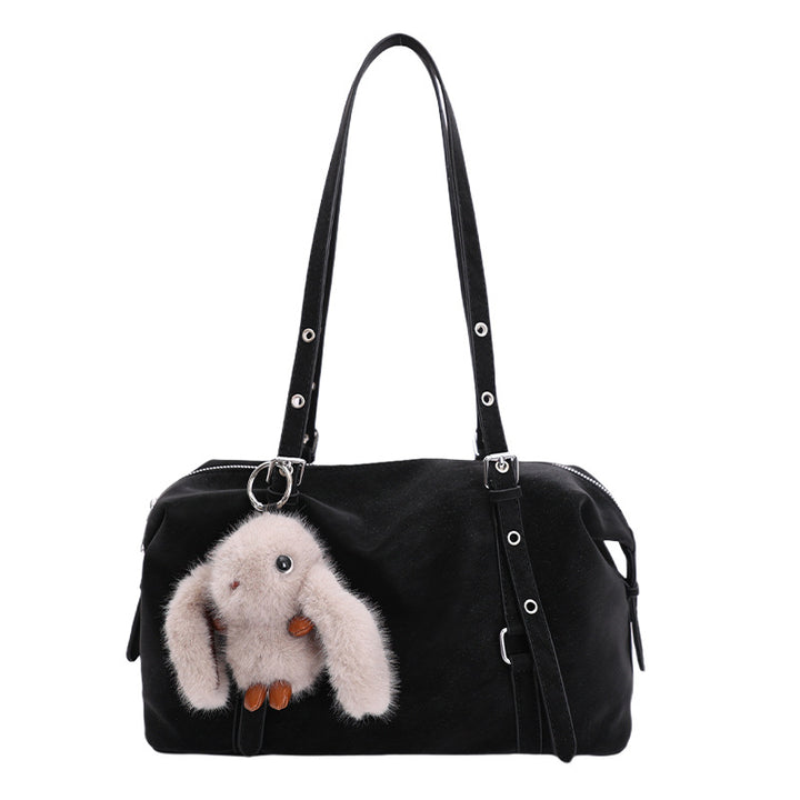 Damen Hobo-Tasche mit charmantem Plüschanhänger Nord Taschen