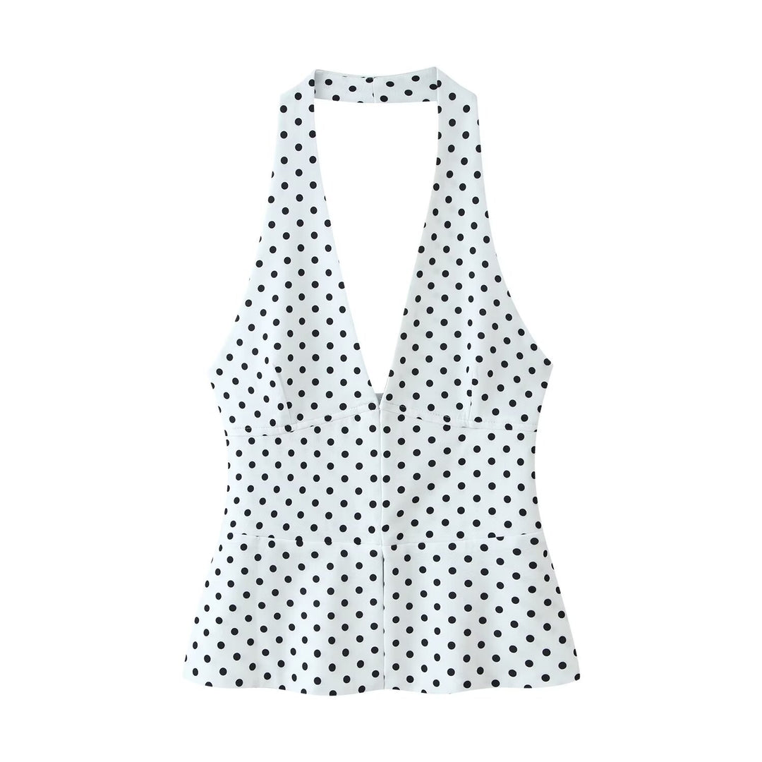 Damen Hochtaillierte Flare-Hose mit Gummibund und Polka-Dot-Print Nord Taschen