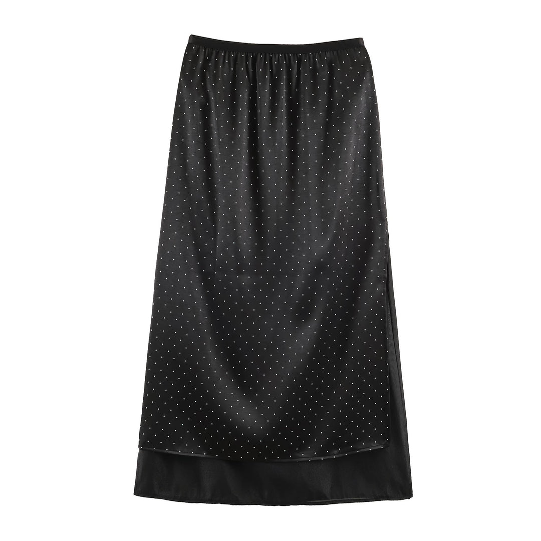 Damen Unterrock mit gepunktetem Mesh‑Überwurf und elastischem Bund Nord Taschen