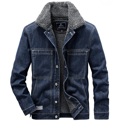 Herren Sherpa-gefütterte Denimjacke im Worker-Style Nord Taschen