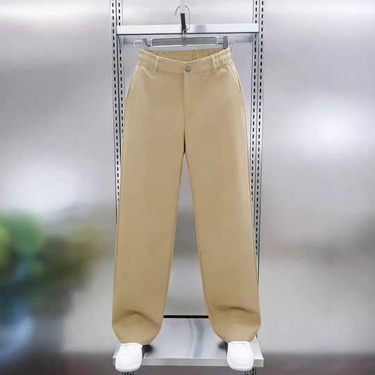 Herren Weite High‑Waist Chinohose mit elastischem Rückbund geradem Bein & Seitentaschen Nord Taschen