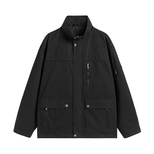 Herren leichte Outdoor-Utility Jacke mit Stehkragen Nord Taschen