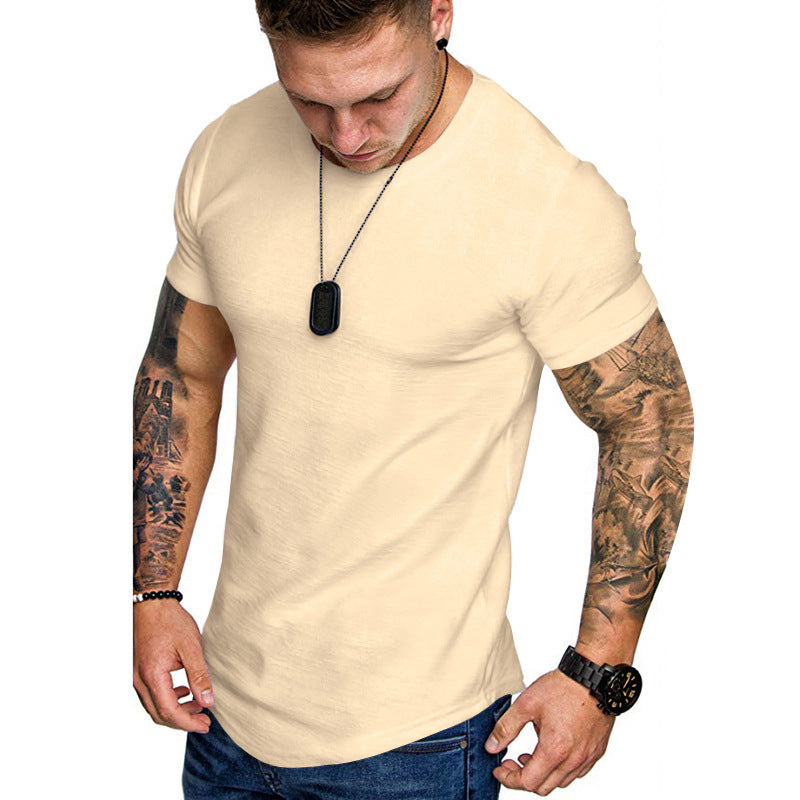 Herren figurbetontes Kurzarm-T-Shirt aus hochwertiger Baumwolle mit Rundhalsausschnitt und bequemen Schnitt