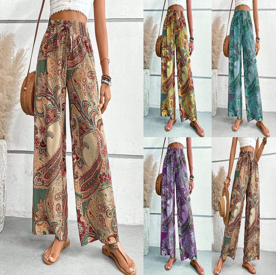 Damen Weite Hosen mit paisley Muster