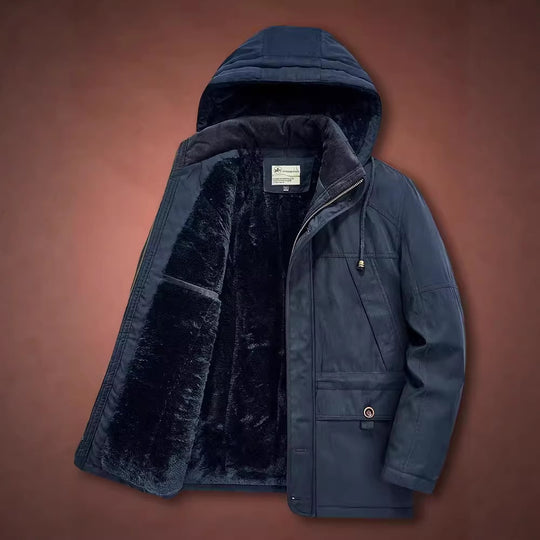 Herren Winterparka mit Teddyfell-Innenfutter und Kapuze Nord Taschen