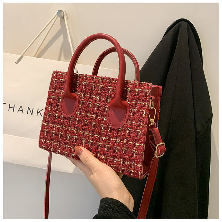 Damen stilvolle Handtasche aus strukturiertem Gewebe Nord Taschen