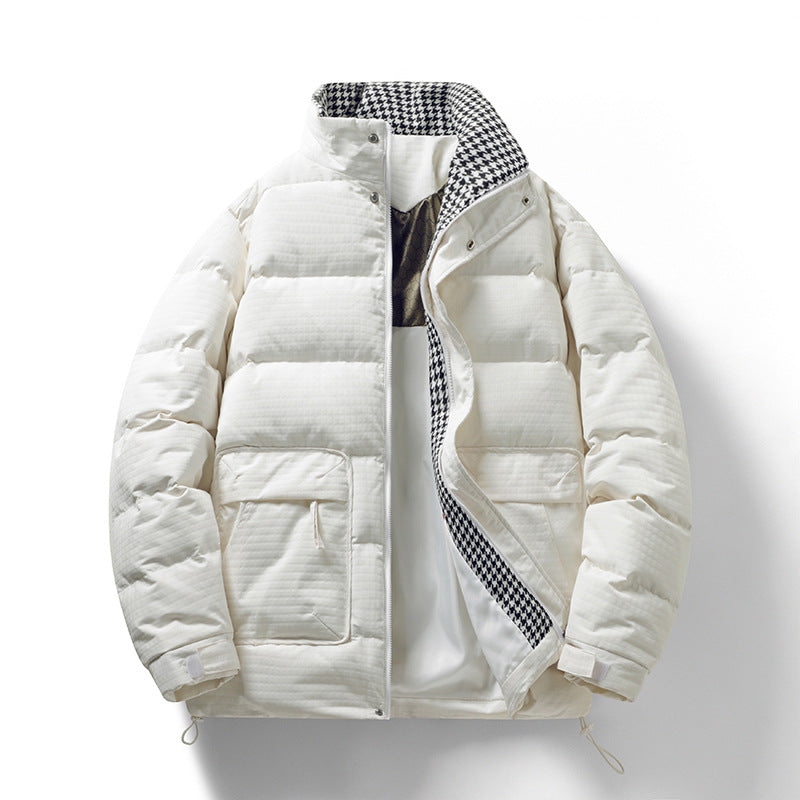 Herren Wattierte Steppjacke mit Hahnentritt-Innenfutter und verstellbarem Saum Nord Taschen