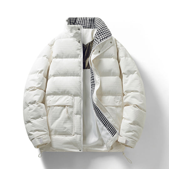 Herren Wattierte Steppjacke mit Hahnentritt-Innenfutter und verstellbarem Saum Nord Taschen