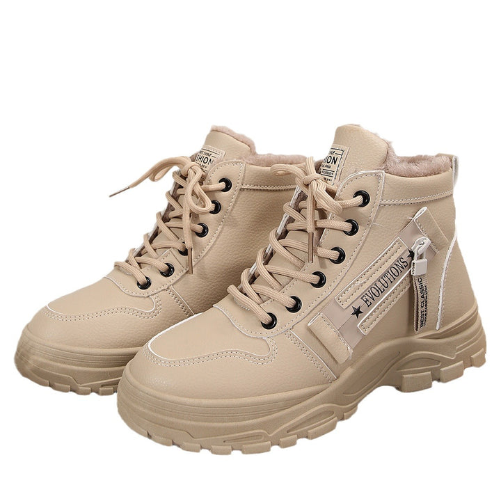 Damen  gefütterte High-Top Sneaker-Boots mit dicker Profilsohle und seitlichem Reißverschluss Nord Taschen