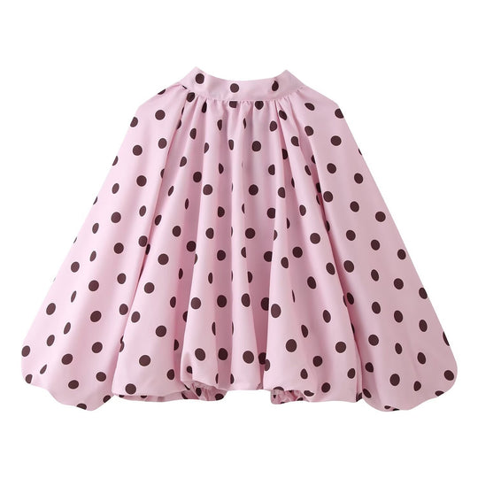 Damen Weites gepunktetes Cape im A‑Linien‑Schnitt aus leichtem Regenmaterial Nord Taschen